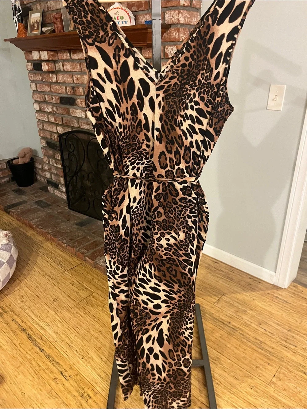 Natori $180 PTP 21 Luxe Leopard Cotton Gauze Jumpsuit - Picture 6 of 6